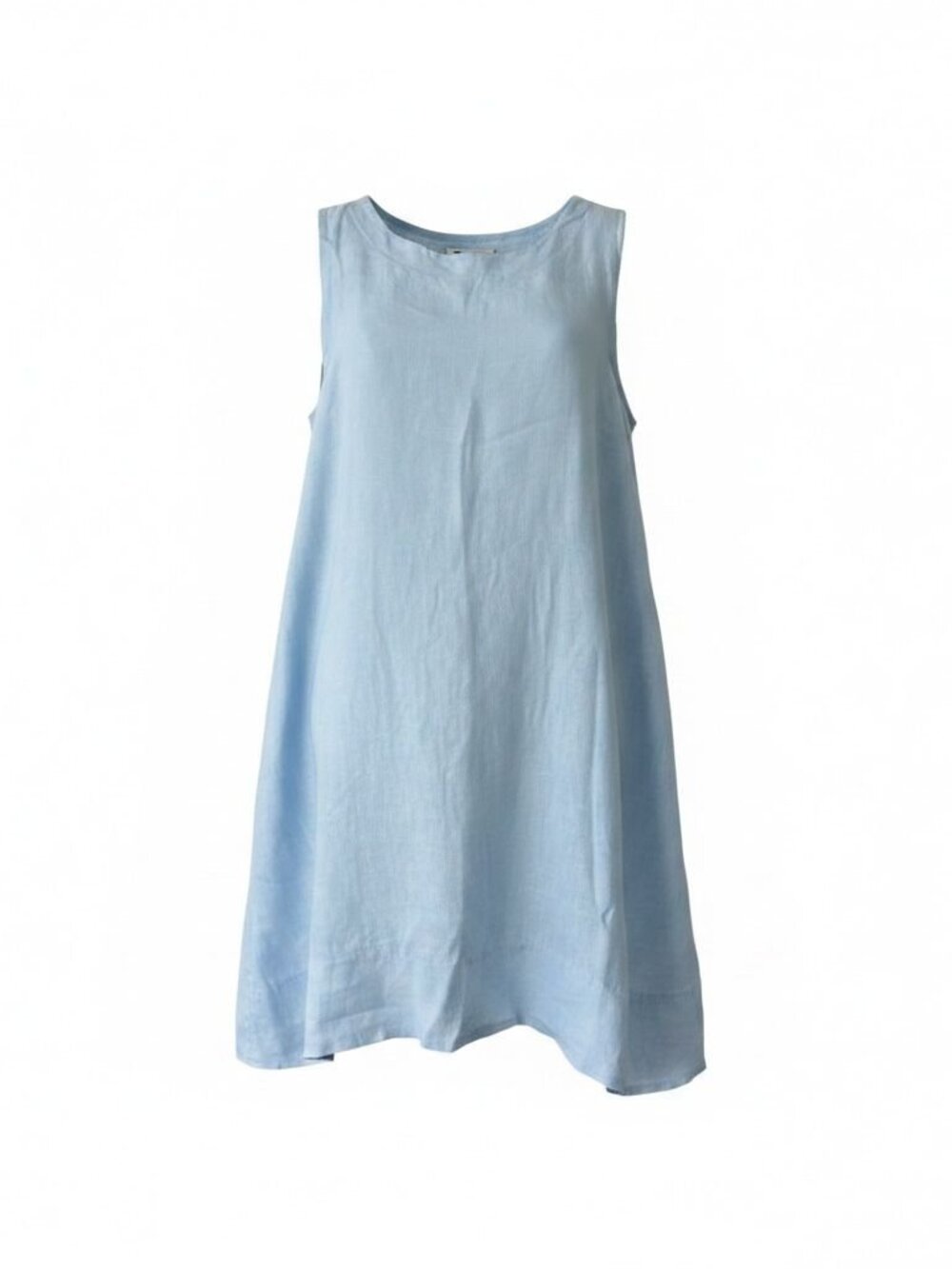 100% Linen Shift Dress – Made in Greece (Hydra) – One Size – Light Blue - Picture 4 of 8